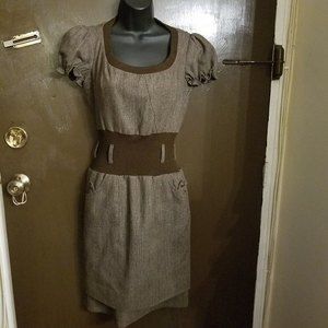 Dolce & Gabbana Brown Wool Knit Waist Plaid Small